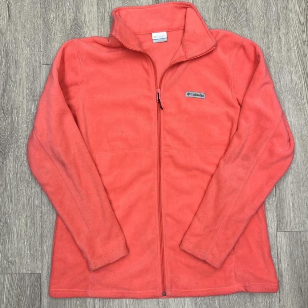 Columbia pinky orange fleece jacket Size XL full zip Women’s